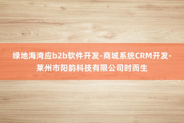 绿地海湾应b2b软件开发-商城系统CRM开发-莱州市阳韵科技有限公司时而生
